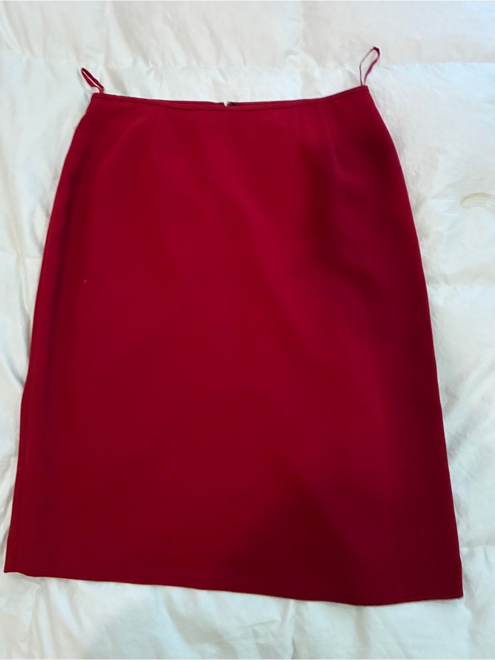 Le Suit Deep Red Pencil Skirt